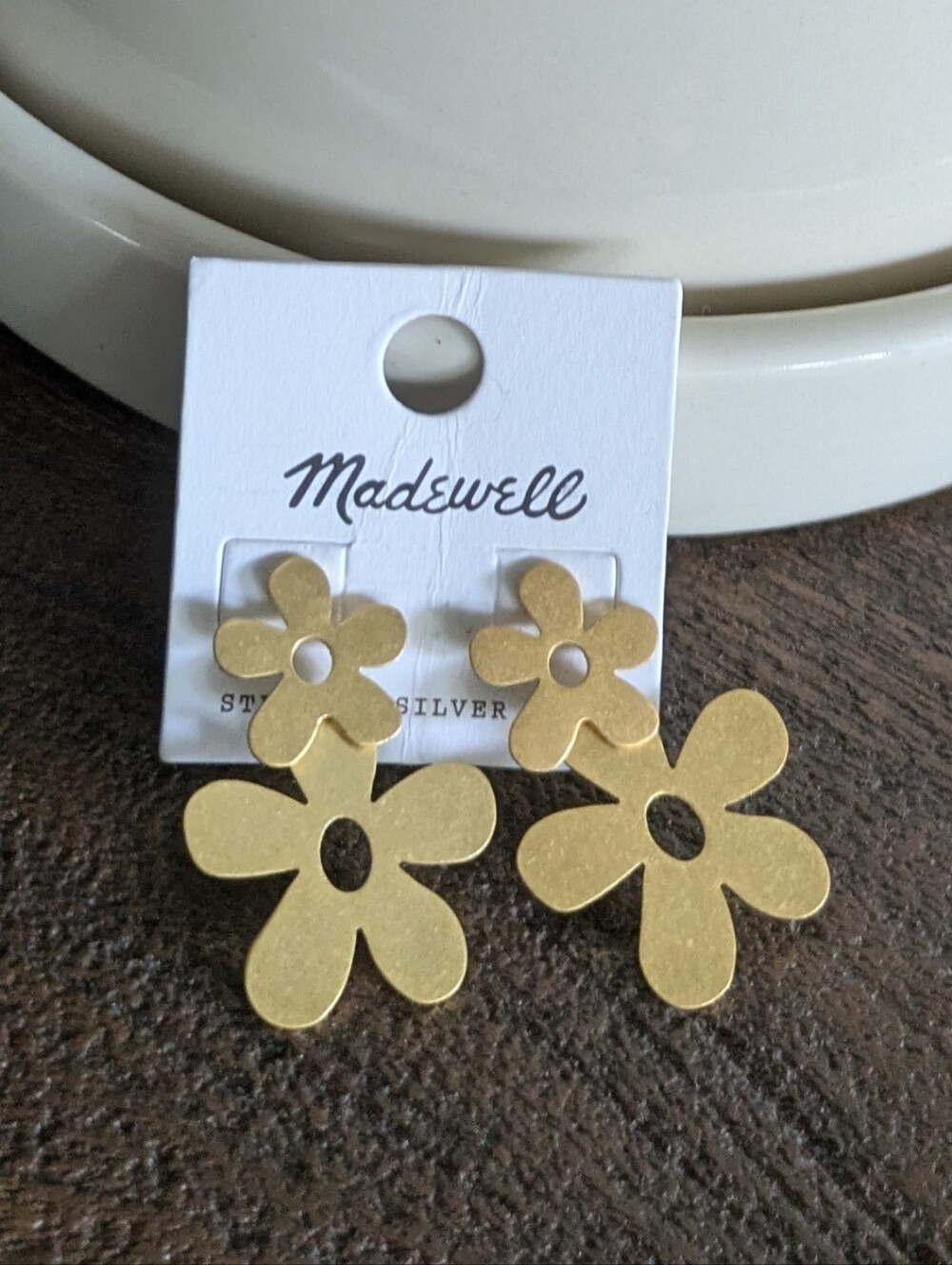Madewell Flower Drop Earrings in Vintage Brushed Gold